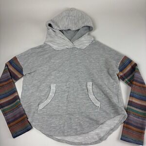 Free People Striped Medium Hoodie Sweater Boho Organic Cotton‎ Recycled Poly